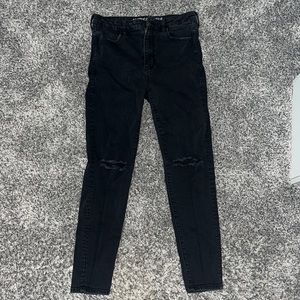 American Eagle Black Ripped Jegging